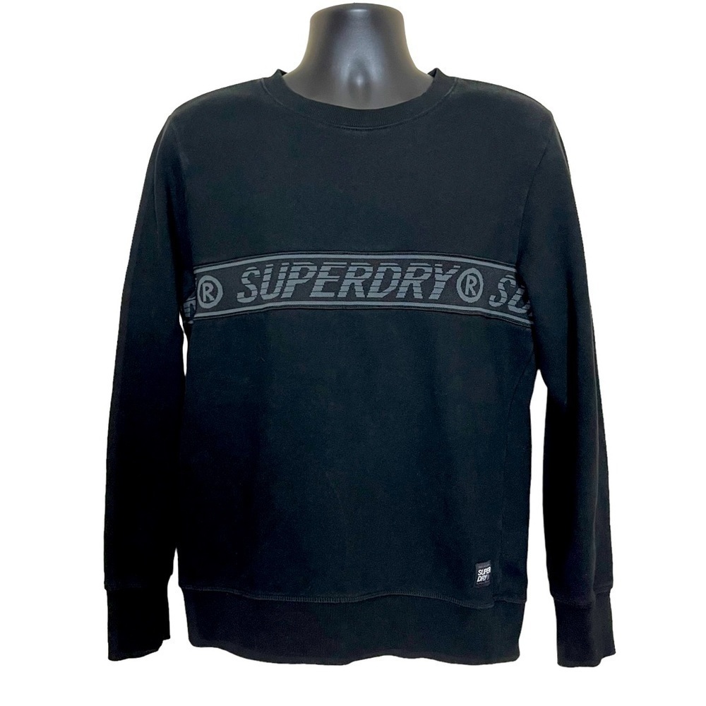 EUC Superdry crew neck sweatshirt, black, size XLarge.